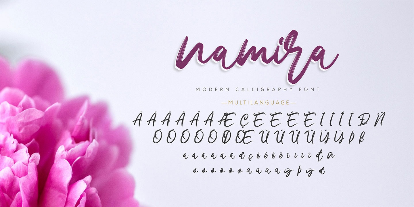 Beispiel einer Namira Regular-Schriftart